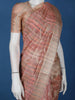 Peach Pink Striped Design Semi Tussar Saree with Contrast Pallu