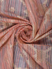 Peach Pink Striped Design Semi Tussar Saree with Contrast Pallu