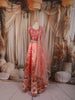 Peach Pink Traditional Motif Printed and Stone Embellished Design Tussar Silk Festive Lehenga with Matching Dupatta