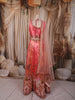 Peach Pink Traditional Motif Printed and Stone Embellished Design Tussar Silk Festive Lehenga with Matching Dupatta