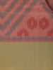 Peach Pink Zigzag Design Tussar Silk Saree With Contrast Border