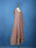 Peach Pink Zigzag Sequins Design Kids Georgette Gown