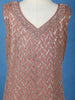 Peach Pink Zigzag Sequins Design Kids Georgette Gown