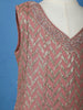 Peach Pink Zigzag Sequins Design Kids Georgette Gown