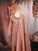 Peach Rose Gold Geometric Sequins and Beads Embroidered Design Tissue Silk Palazzo Suit with Matching Dupatta
