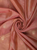 Peach Rose Floral Embroidered Design Satin Saree with Designer Border
