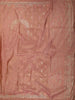 Peach Rose Floral Embroidered Design Satin Saree with Designer Border