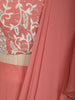 Peach Thread Embroidered Design Georgette Ready To Wear Saree with Designer Blouse