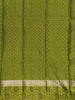 Peach Woven Design Pure Kanchipuram Silk Saree with Olive Green Floral Zari Border - Diadem