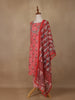 Peach Floral Design Cotton Salwar Suit - Diadem