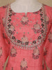 Peach Floral Design Cotton Salwar Suit - Diadem