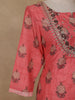 Peach Floral Design Cotton Salwar Suit - Diadem