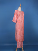 Peach Floral Design Printed Cotton Salwar Suit - Diadem