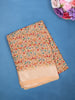 Peach Floral Designed Fancy Cotton Saree - Diadem