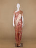 Peach Floral Designed Tissue Silk Saree - Diadem