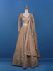 Peach Floral Embroidered Net Lehenga for Brides - Diadem