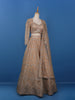Peach Floral Embroidered Net Lehenga for Brides - Diadem
