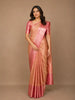 Peach Floral Woven Pure Kanchipuram Silk Saree