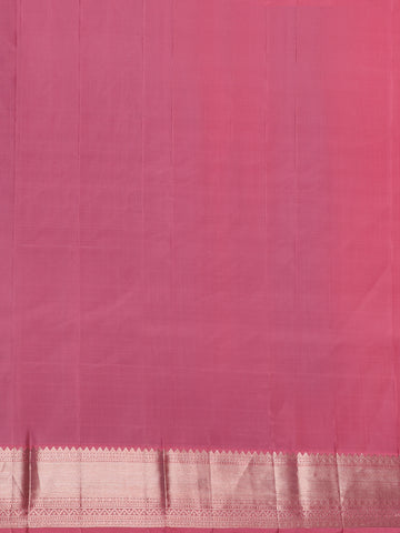 Peach Floral Woven Pure Kanchipuram Silk Saree - Diadem
