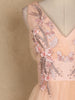 Peach Net Floral Embroidery Party Wear Gown
