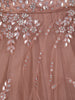 Peach Net Sequins And Floral Embroidery Bridesmaid Lehenga - Diadem