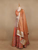 Peach Orange Banarasi Silk Mirror Work Bridesmaids Lehenga