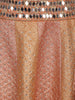 Peach Orange Banarasi Silk Mirror Work Bridesmaids Lehenga