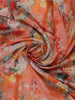 Peach Orange Floral Designed Kora Printed Saree - Diadem
