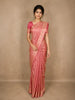 Peach Pink Floral Woven Design Pure Banarasi Saree