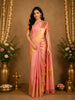 Peach Pink Floral Woven Pure Kanchipuram Silk Saree
