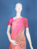 Peach Pink Ombre Zari Sequin Embellishment Organza Saree - Diadem