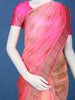 Peach Pink Ombre Zari Sequin Embellishment Organza Saree - Diadem