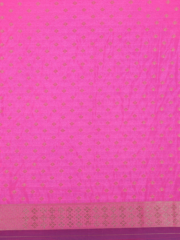 Peach Pink Ombre Zari Sequin Embellishment Organza Saree - Diadem