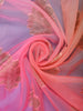 Peach Pink Ombre Zari Sequin Embellishment Organza Saree - Diadem