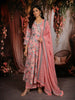 Peach Pink Floral Printed Cotton Salwar Suit with Dupatta