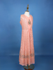 Peach Pink Sequin Embroidery Net Gown - Diadem