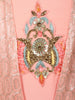 Peach Pink Sequin Embroidery Net Gown - Diadem