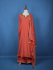 Peach Solid Zardosi Worked Semi Silk Salwar Suit