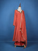 Peach Solid Zardosi Worked Semi Silk Salwar Suit