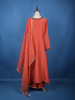 Peach Solid Zardosi Worked Semi Silk Salwar Suit