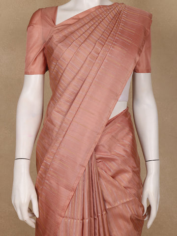 Peach Striped Design Soft Silk Saree - Diadem