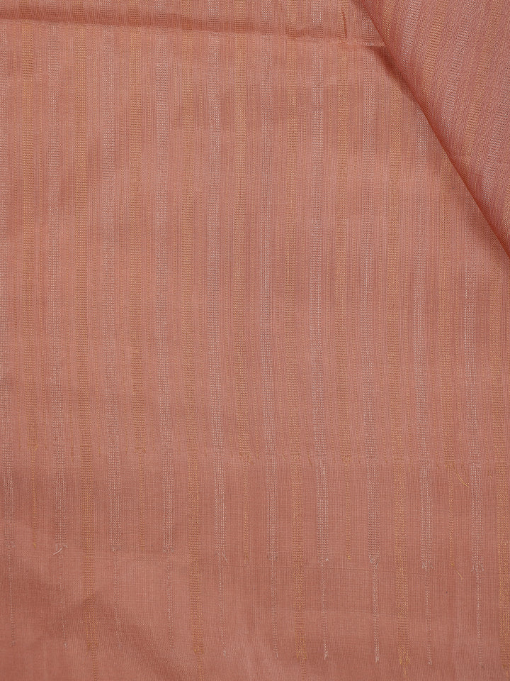Peach Striped Design Soft Silk Saree - Diadem