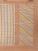 Peach and Multicolor Stripes Woven Banarasi Silk Saree with Contrast Zari Border