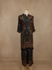 Peacock Blue Abstract Printed Cotton Palazzo Suit