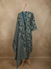 Peacock Blue Abstract Printed Design Cotton Straight Cut Salwar Suit with Dupatta