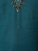 Peacock Blue Beads Embroidered Silk Salwar Suit - Diadem