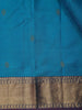 Peacock Blue Butta Design Woven Pure Kanchipuram Silk Saree