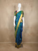 Peacock Blue Butta Design Woven Pure Kanchipuram Silk Saree