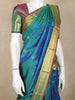 Peacock Blue Butta Design Woven Pure Kanchipuram Silk Saree
