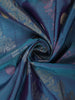 Peacock Blue Butta Woven Design Pure Kanchipuram Silk Saree with Contrast Zari Border